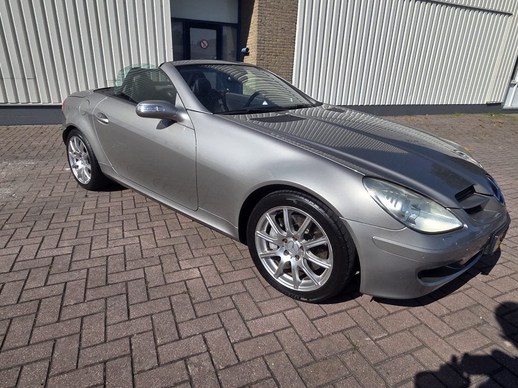 Mercedes-Benz SLK 3.5 Slk350 Roadster AUT 2005 zilver, Auto's, Mercedes-Benz, Achterwielaandrijving, Zwart, Cabriolet, Euro 4