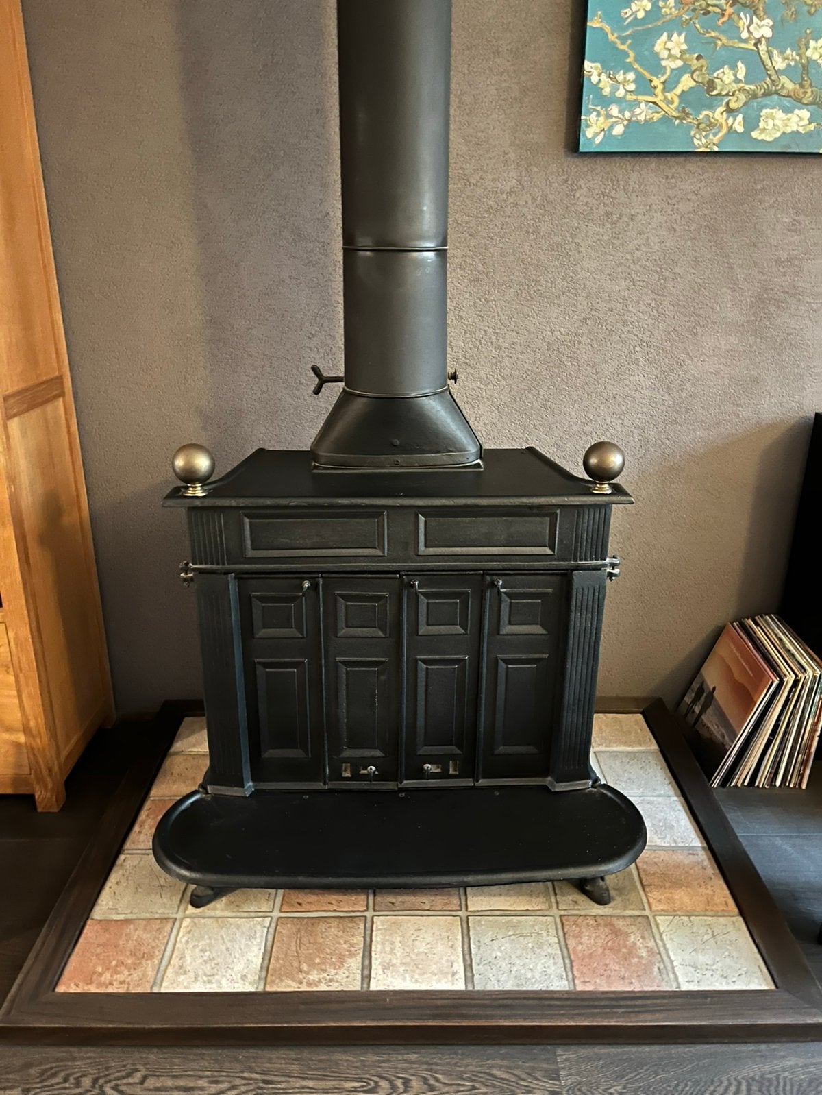 Gietijzeren houtkachel, klassiek landelijk design, Ophalen, Gebruikt, Houtkachel, Vrijstaand