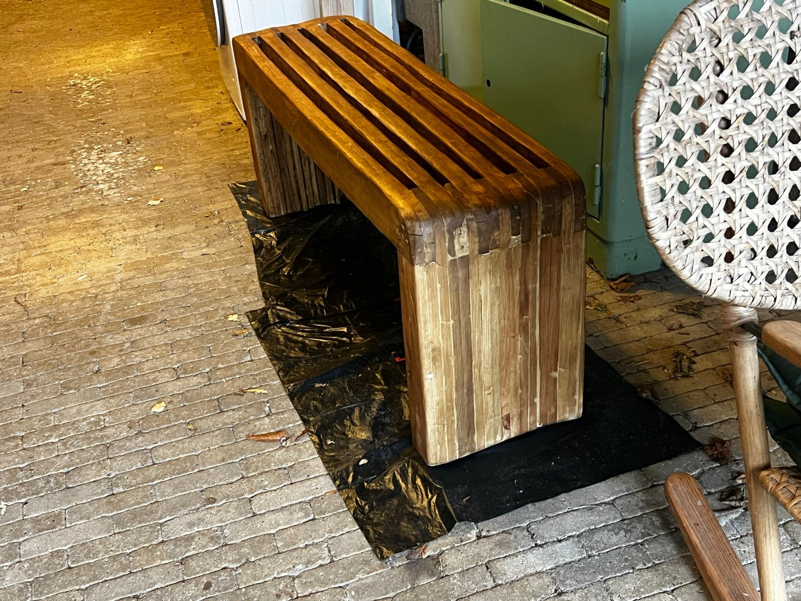 Donkere palletbank op maat, halbank of eettafelbank, 50 tot 75 cm, Nieuw, Ophalen of Verzenden, 100 tot 125 cm