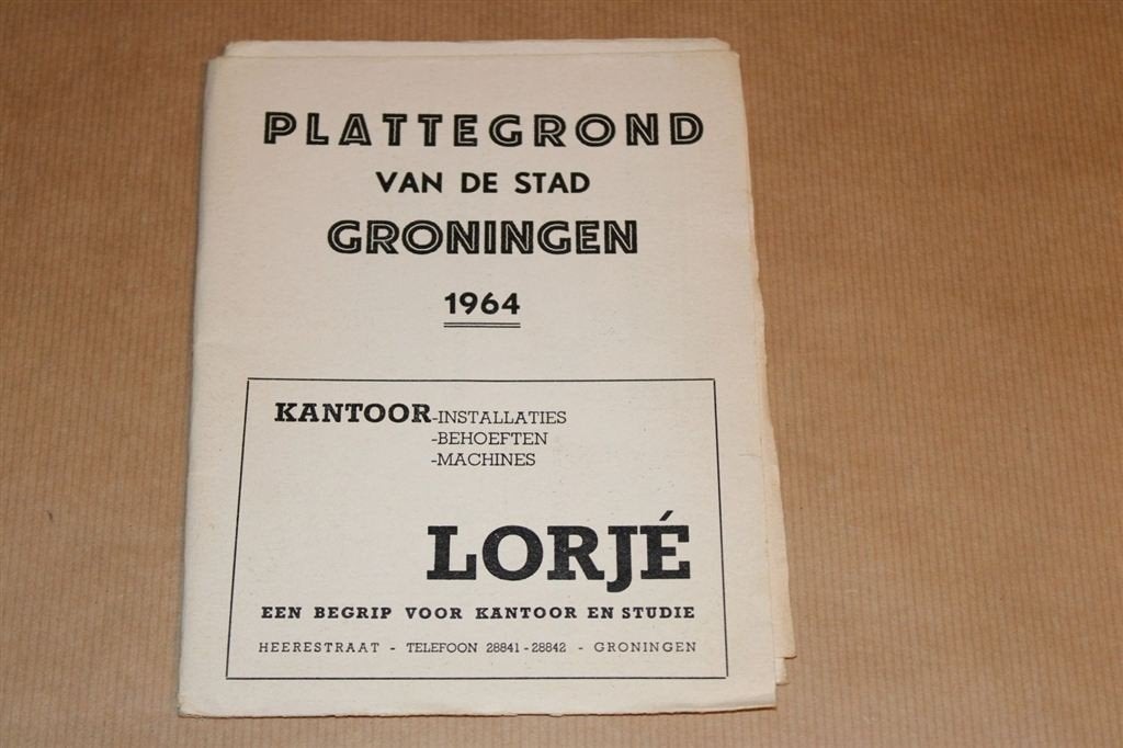Plattegrond van de stad Groningen - 1964, Ophalen of Verzenden, 1800 tot 2000, Nederland, Landkaart