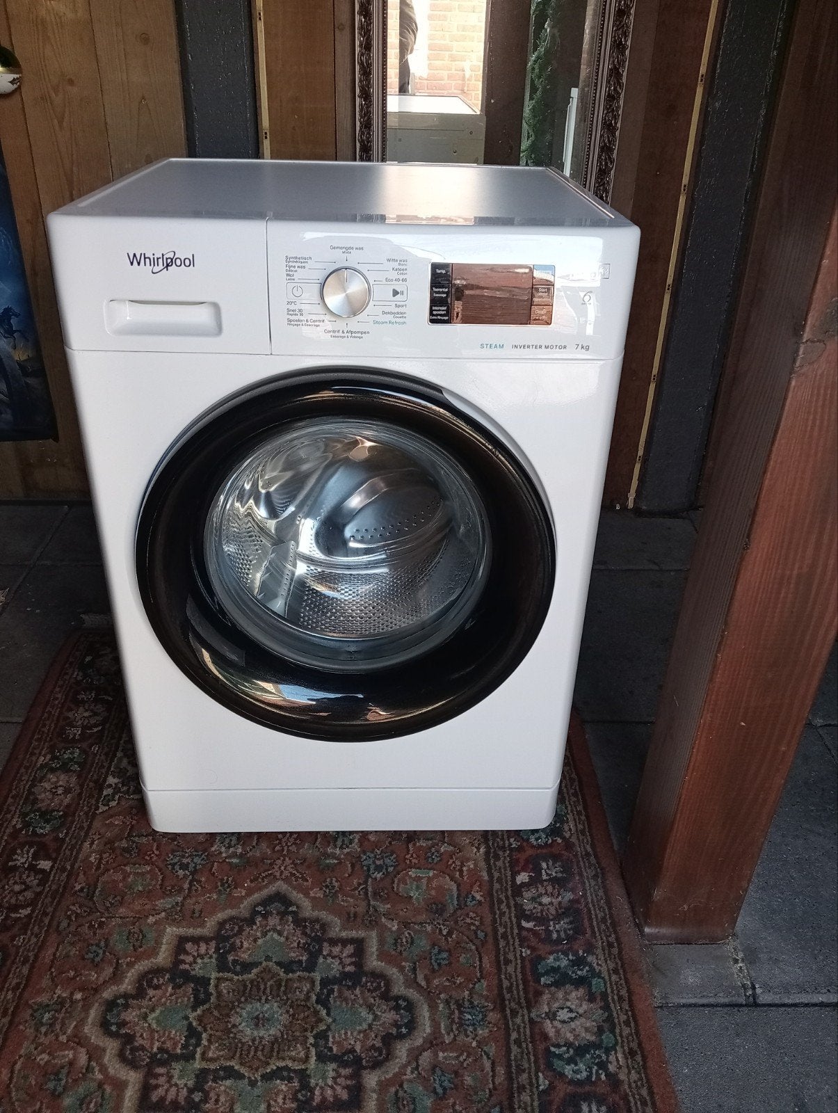 goedwerkende wasmachine merk whirlpool 1400 toeren 7kg, Ophalen, Minder dan 85 cm, Zo goed als nieuw, 1200 tot 1600 toeren