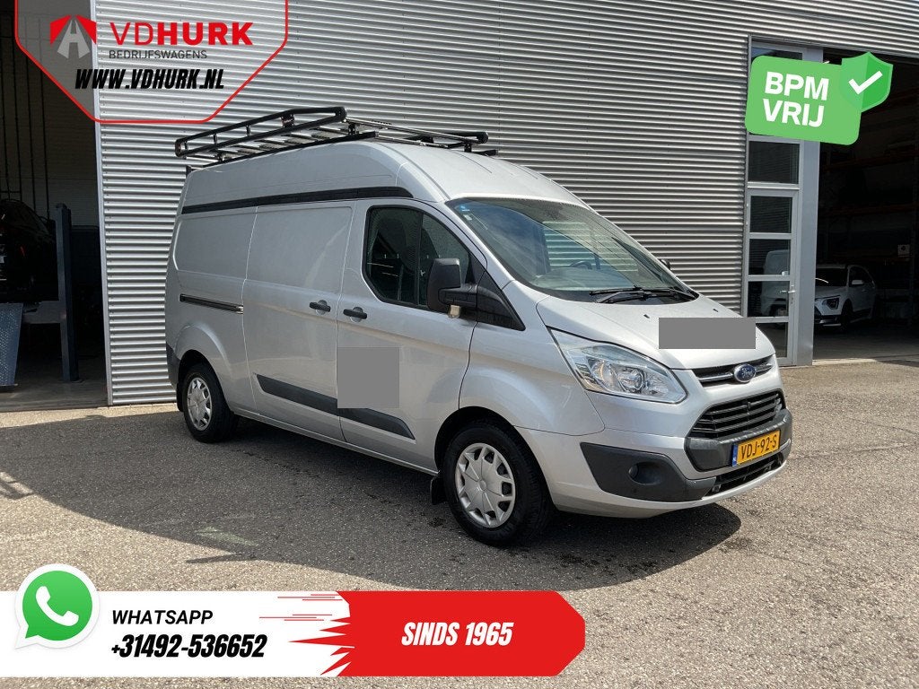 Ford Transit Custom 2.2 TDCI 155 pk L2H2 Carplay/ 2.8t Trekv, Auto's, Voorwielaandrijving, Euro 5, Stof, Gebruikt