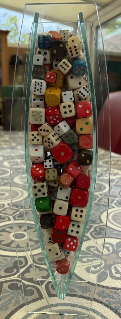 Casino spel Dobbelstenen, Design vaas, emmer vol letterbak !, Ophalen