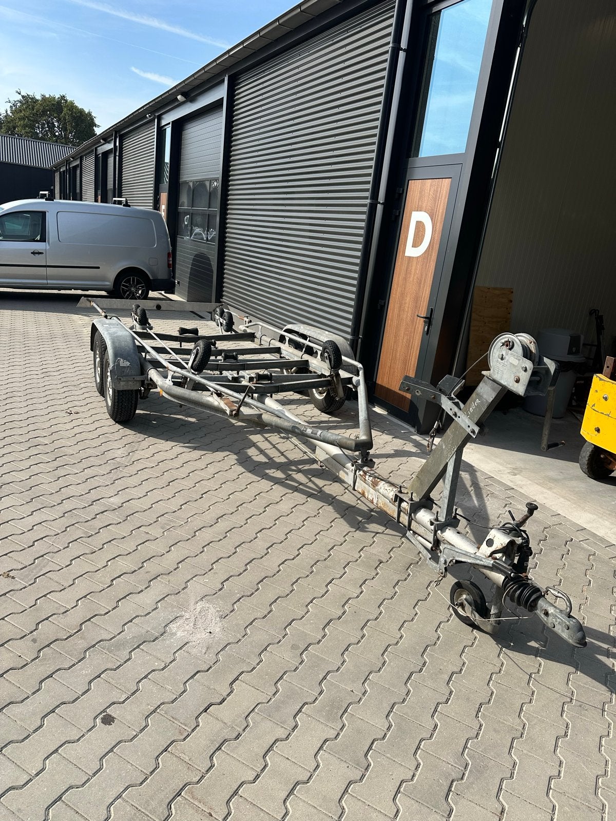 Boottrailer 2000kg tandemasser geremd, Watersport en Boten, Ophalen, Gebruikt, 1500 tot 3000 kg, 6 tot 9 meter