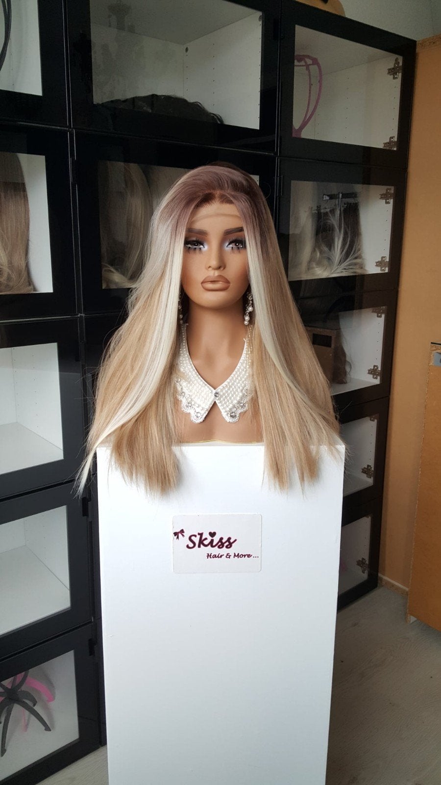 Luxe Lace Pruik: Uitgroei/Blond/Lichteplukken - Stijl - VOL, Ophalen of Verzenden, Nieuw, Pruik of Haarverlenging