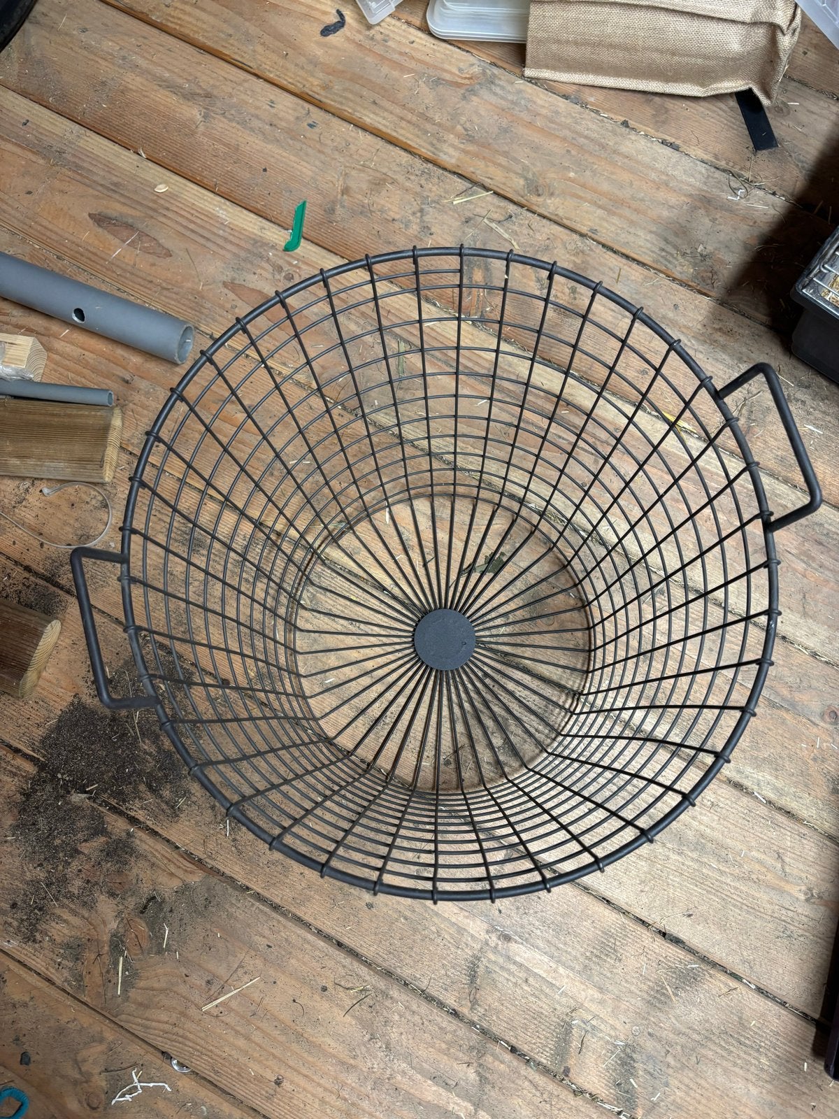 Metalen draadmand - Zwart - Rond - Met handvatten, Met handvatten, Gebruikt, Mand, Rond