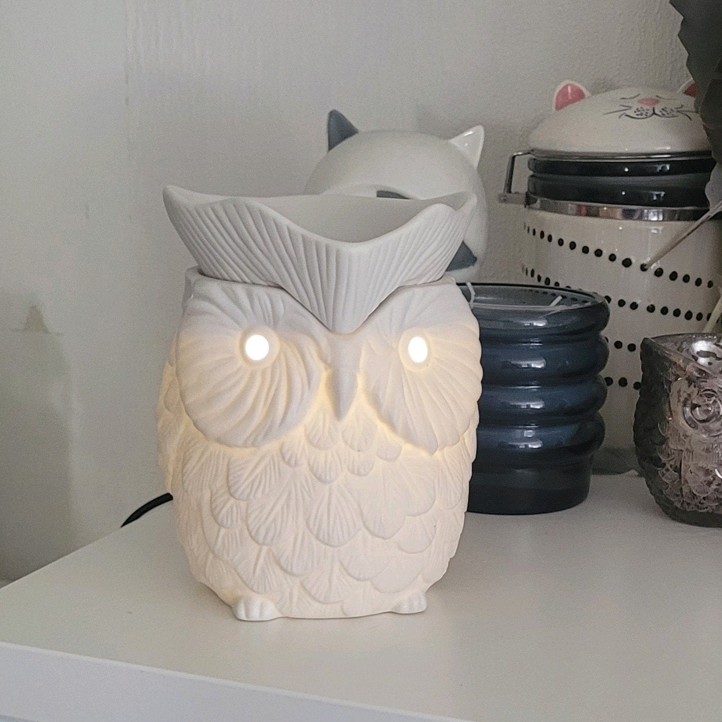 Scentsy Whoot wsrmer en Uil Mini Warmer, Ophalen of Verzenden, Zo goed als nieuw, Wit, Modern