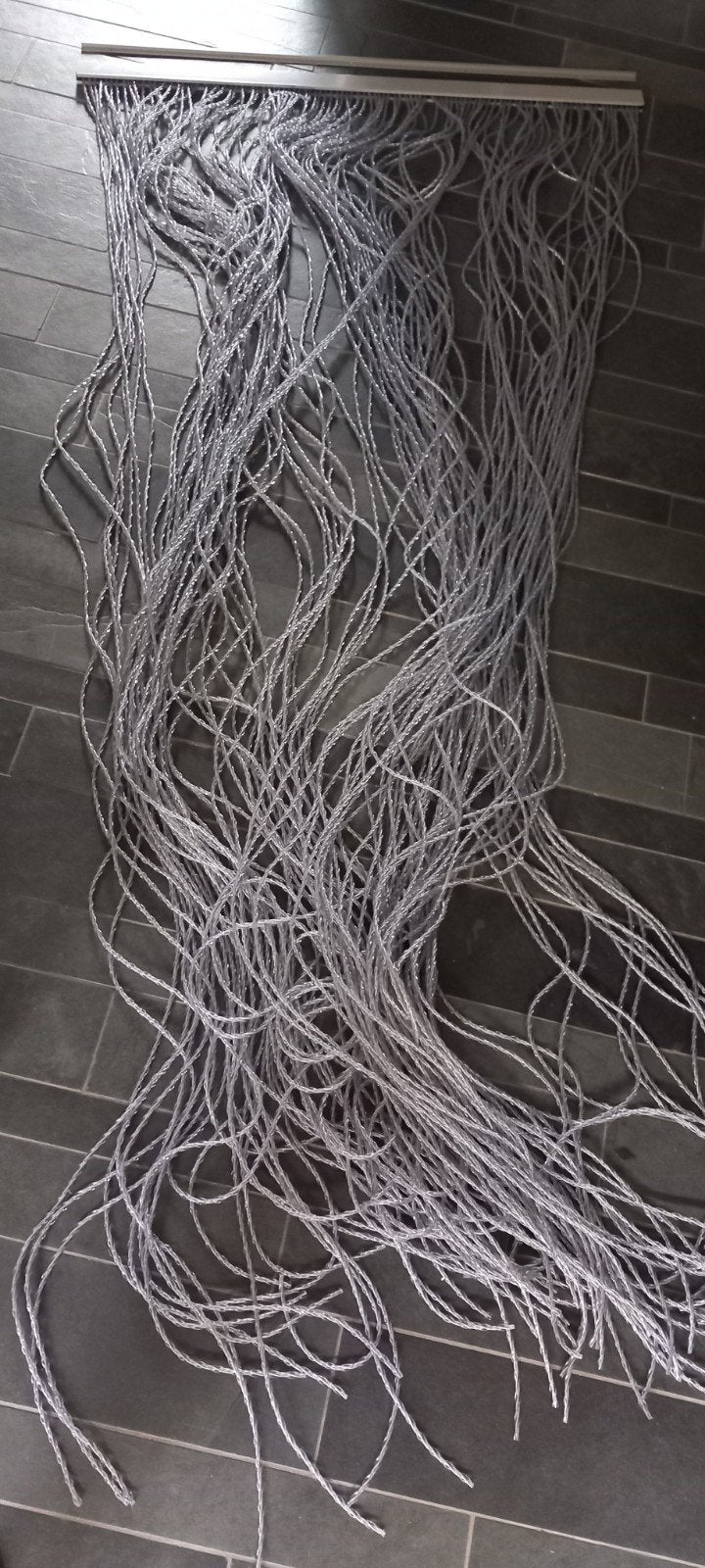 Vliegengordijn van La Tienda met zilveren draden, 232x100 cm, Ophalen, Gordijn, Zilver, Lichtdoorlatend