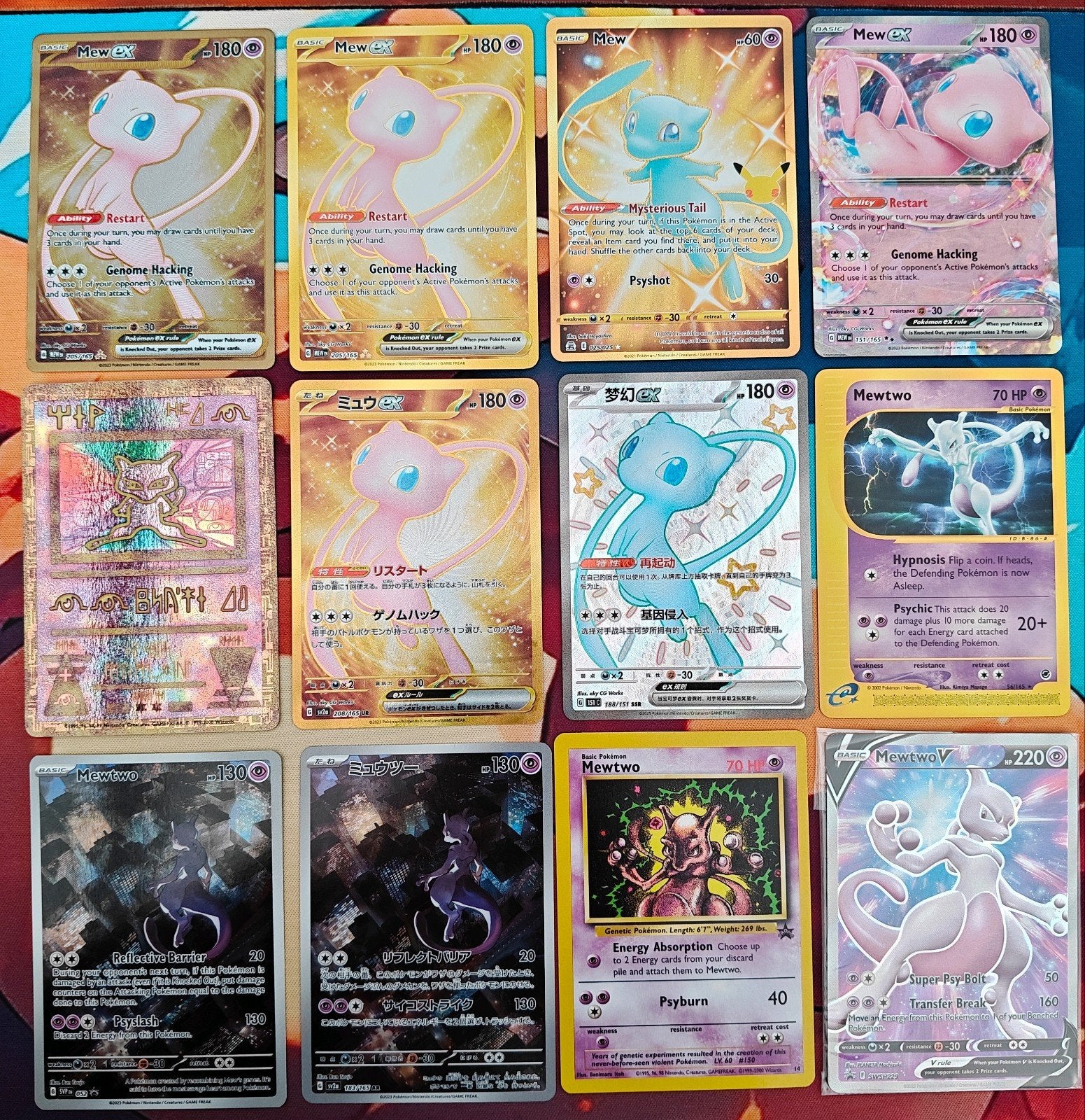 Pokemonkaarten - Mew & Mewtwo - Diverse, Gold Rare, Shiny, Hobby en Vrije tijd, Verzamelkaartspellen | Pokémon, Ophalen, Zo goed als nieuw