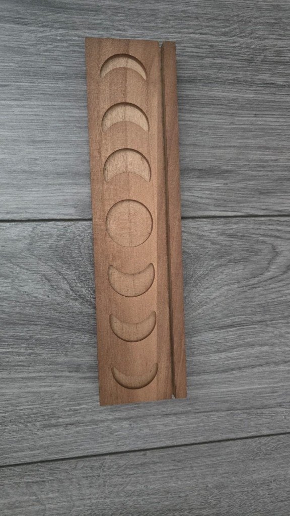 Houten kaarthouder / Altaar Stand met Maanfasen, Ophalen of Verzenden, Zo goed als nieuw, Bruin, Hout