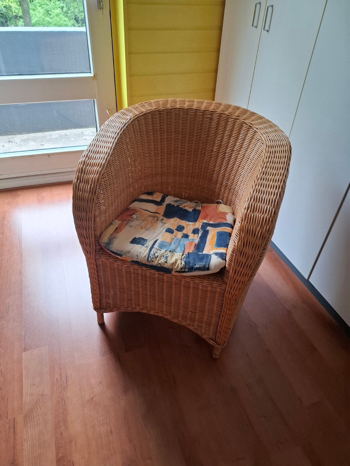 Rotan leunstoel, Ophalen, Bruin, Riet of Rotan, Eén
