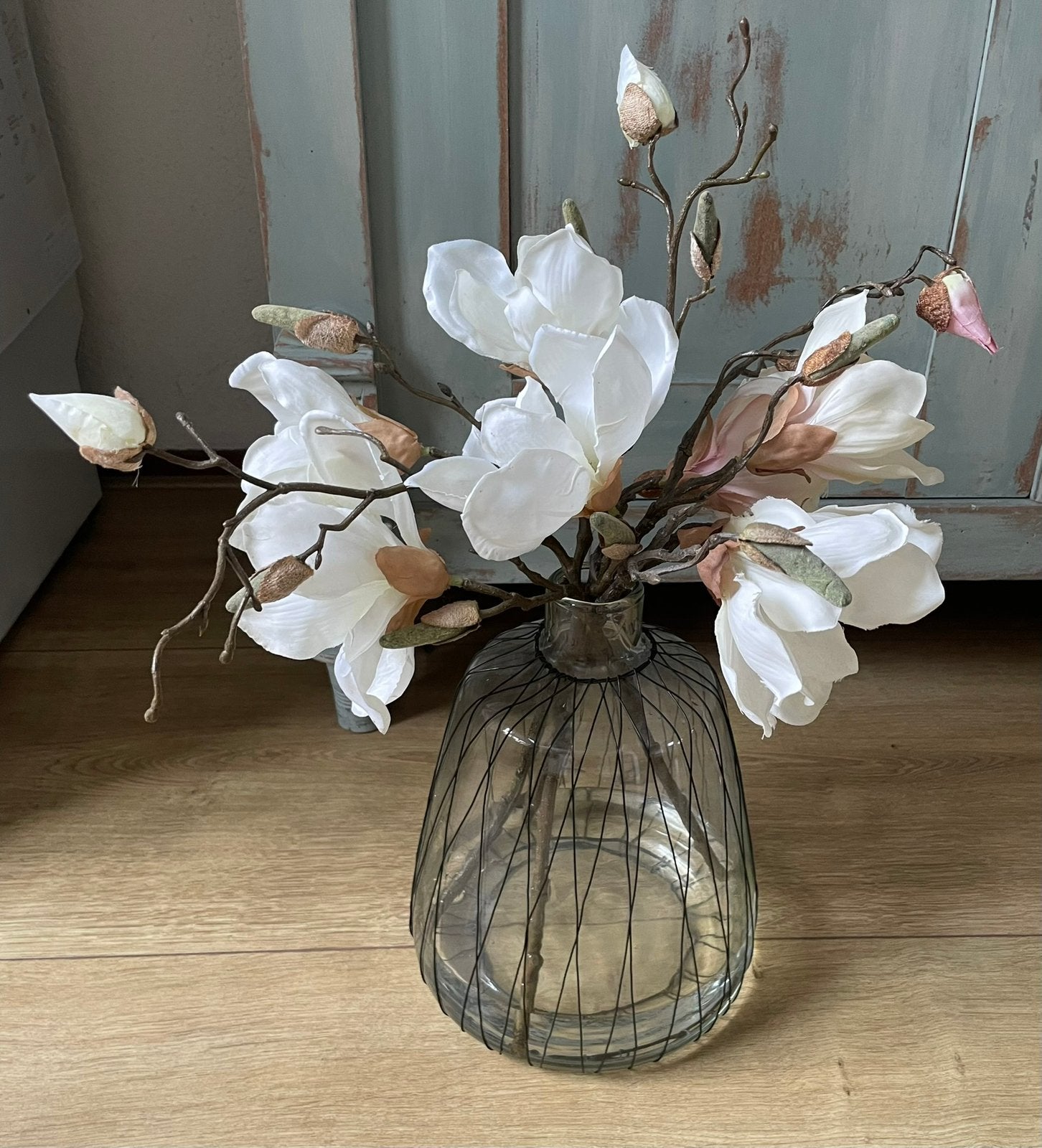 4 prachtige Magnolia takken kunstbloemen, Ophalen of Verzenden, Zo goed als nieuw