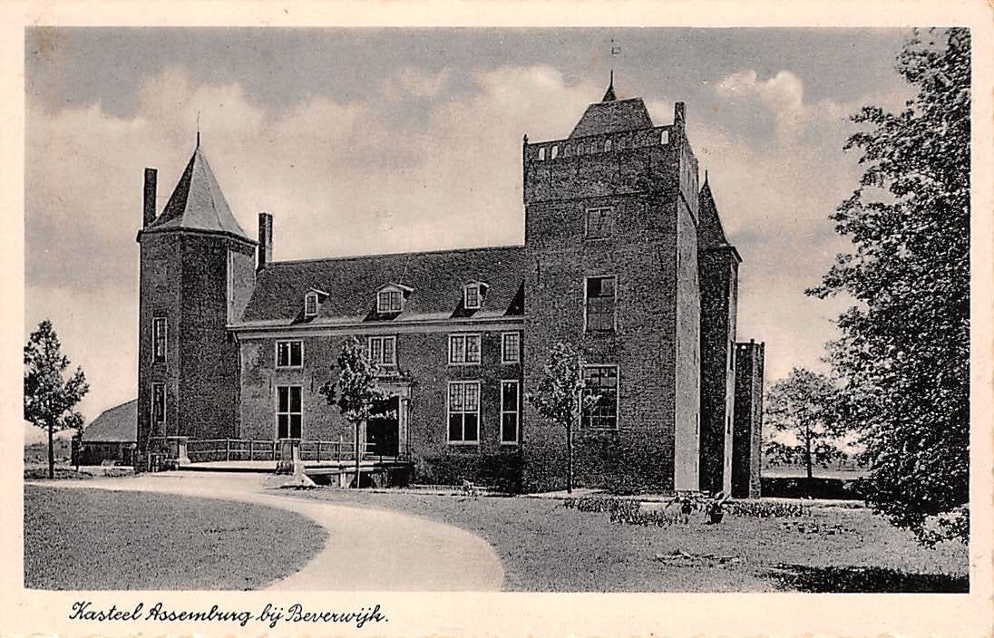Beverwijk Kasteel Assenburg Uitgeest, Ophalen of Verzenden, 1940 tot 1960, Ongelopen, Noord-Holland