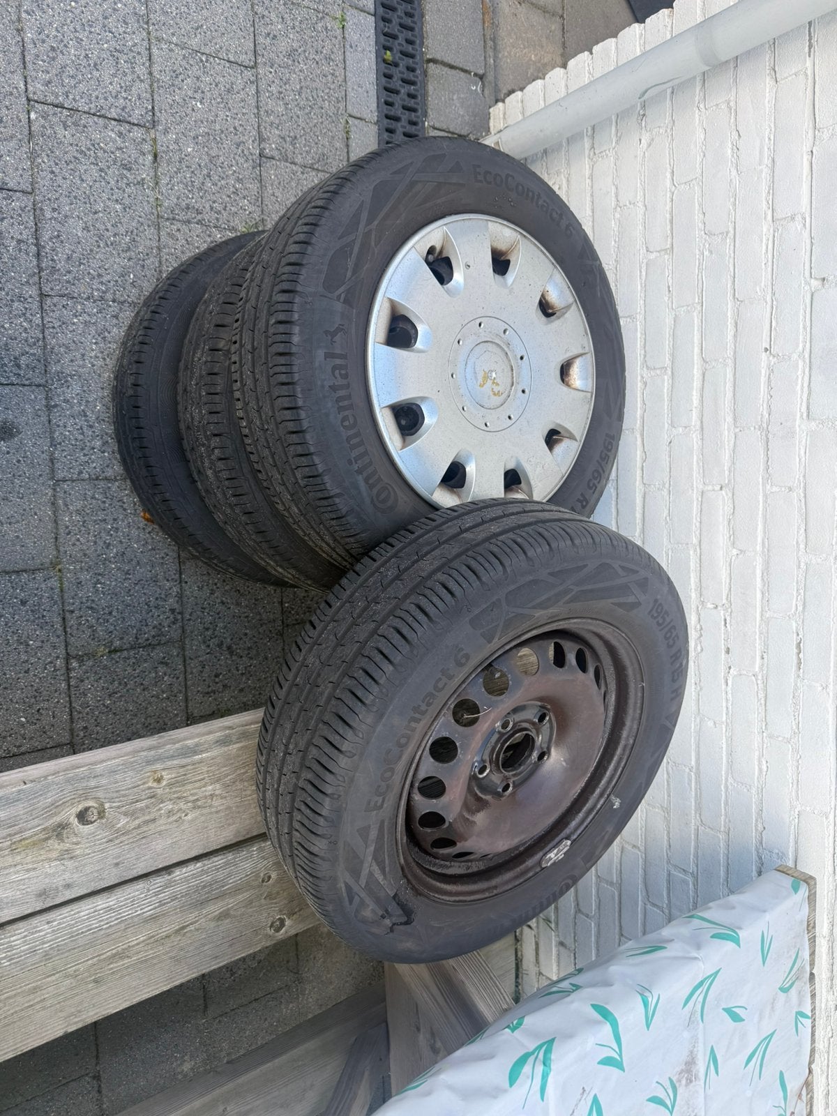 VW 5x112 195/65/R15 A Ecocontact 6, Auto diversen, Ophalen, Zo goed als nieuw