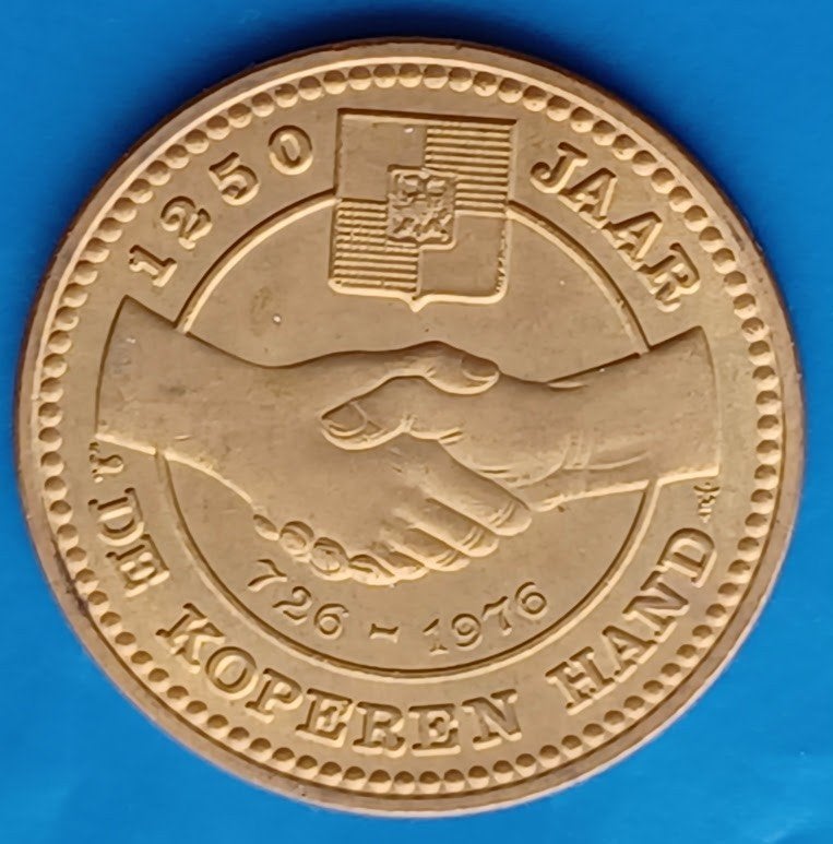 Penning Westervoort 1250 jaar - De Koperen Hand 1976, Verzenden, Overige materialen, Nederland