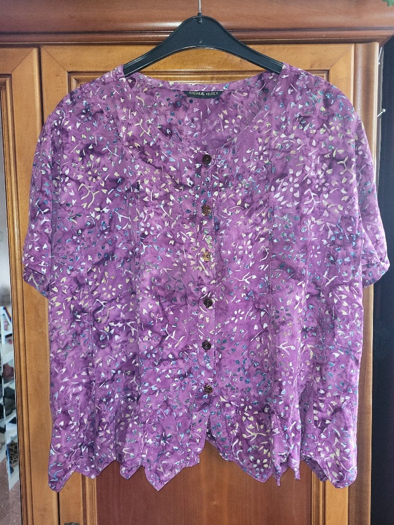 Normal Crazy bloes met punten, paars gebloemd, maat XL, igst, Paars, Maat 46/48 (XL) of groter, Ophalen of Verzenden, Normal Crazy