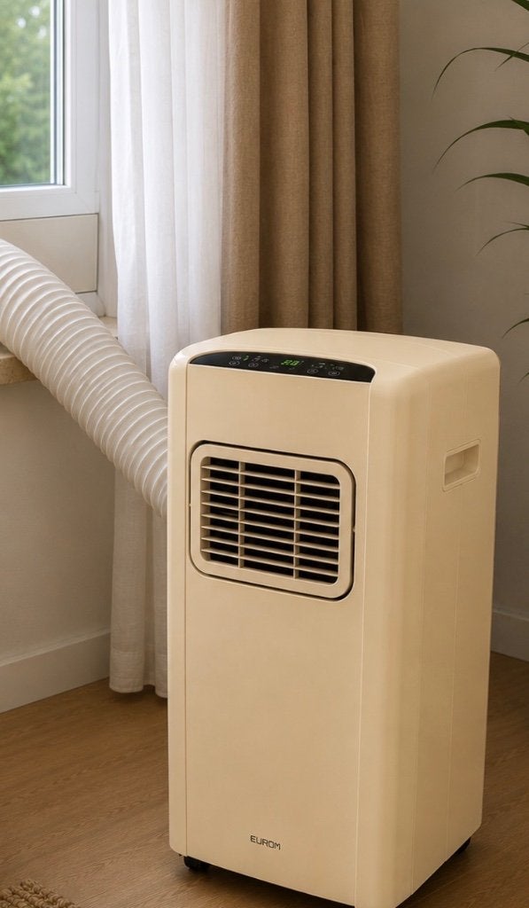 Krachtige Mobiele Airco – 9000 BTU EUROM PAC 9 met slang, Ophalen, Gebruikt, Minder dan 60 m³, Timer