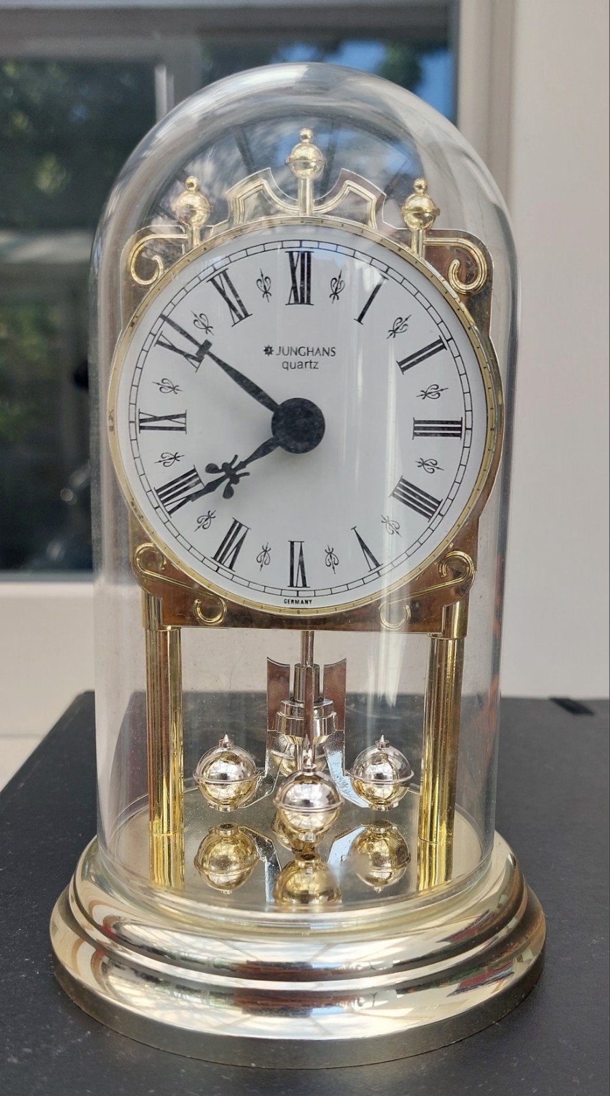 Junghans Quartz Tafelklok met Glazen Stolp - Kleine, Ophalen of Verzenden