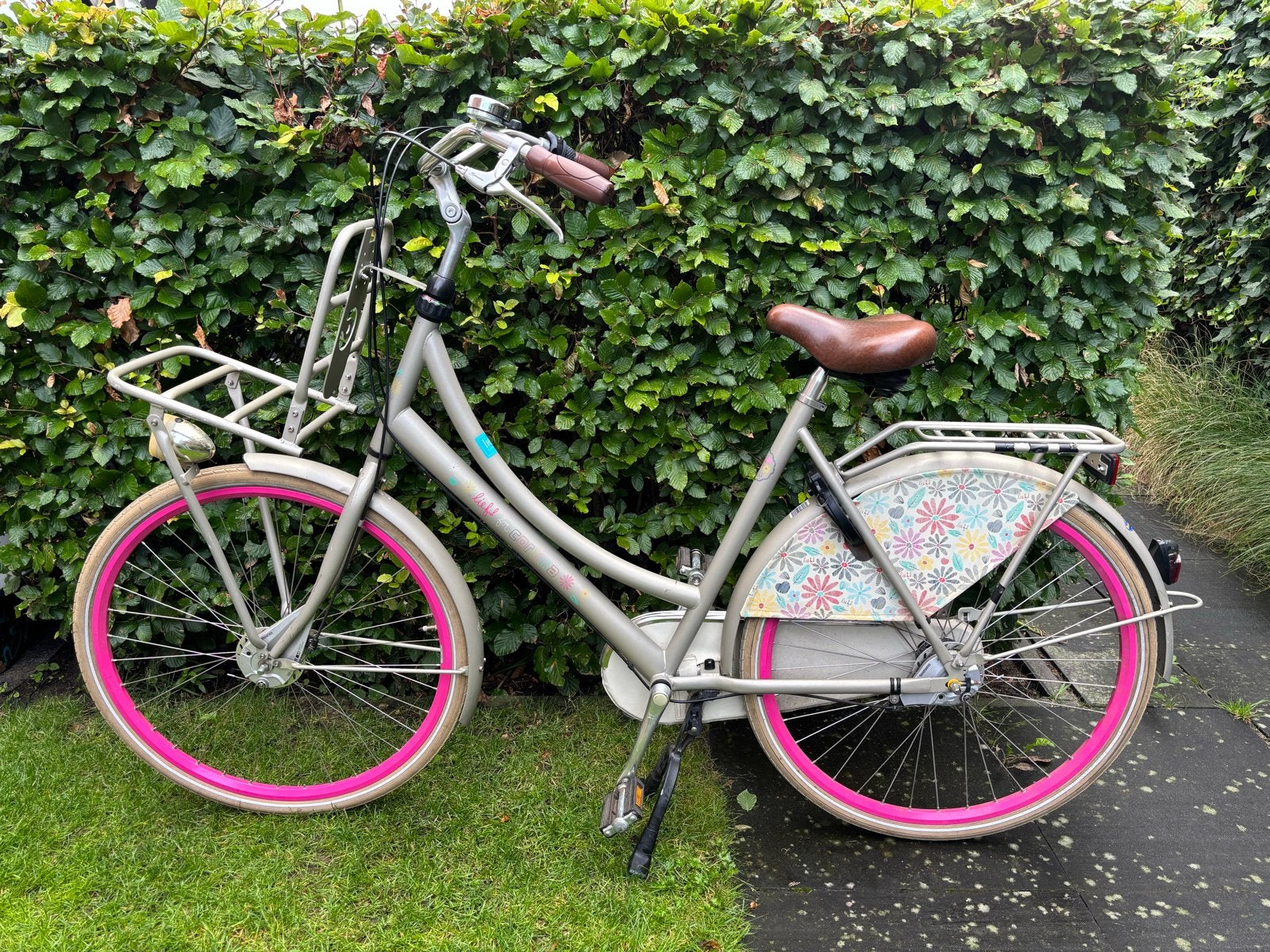 Lief Cortina moederfiets 57cm met mand en bagagedrager, Gebruikt, Dubbele standaard, 56 cm of meer, 0 zitjes
