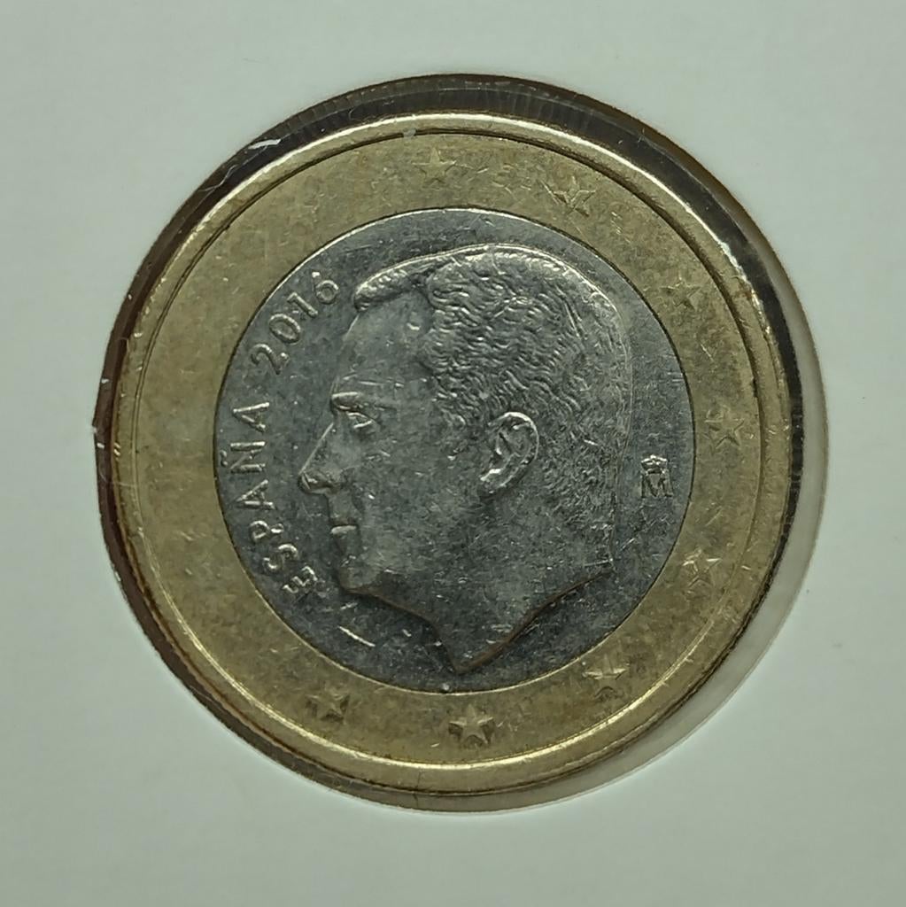 MISSLAG - 1 euro Spanje - weak strike / grease strike, Ophalen of Verzenden, Spanje, 1 euro, Losse munt