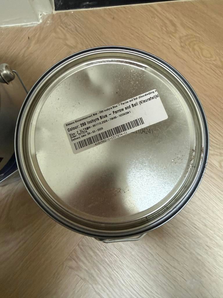 Farrow & Ball Inchyra Blue (289) Muurverf - 5L Nieuw, Ophalen, Nieuw, Verf, 5 tot 10 liter