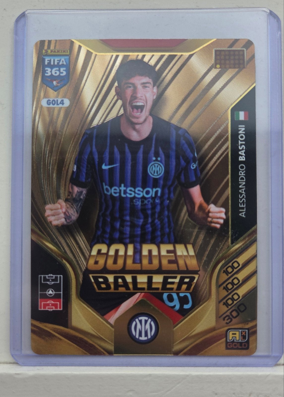 Panina Adrenalyn Fifa 365 2026 GOL4 'Alessandro Bastoni', Ophalen of Verzenden, Zo goed als nieuw, Plaatje