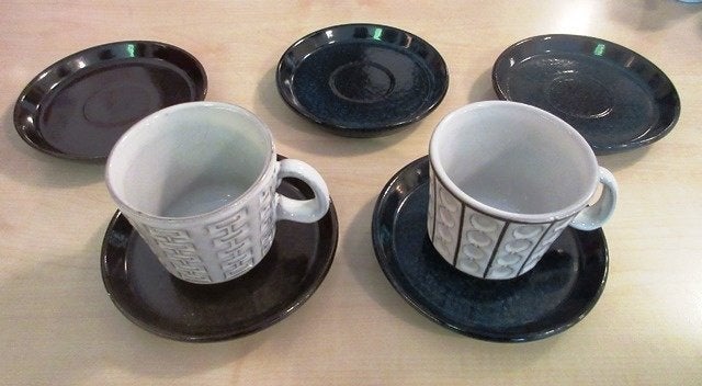 Design kop en schotels aardewerk Ceramano Leutner Epsilon, Ophalen of Verzenden