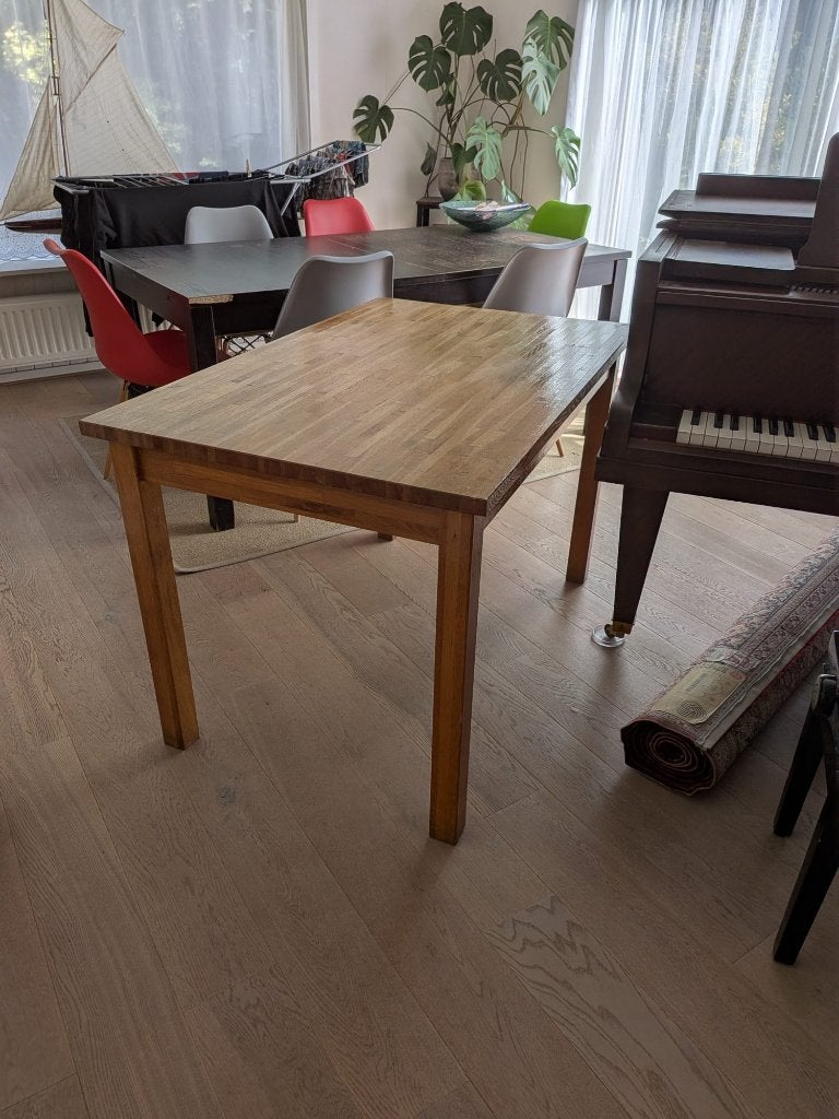 Houten tafel, Ophalen, Gebruikt, 100 tot 150 cm, 50 tot 100 cm