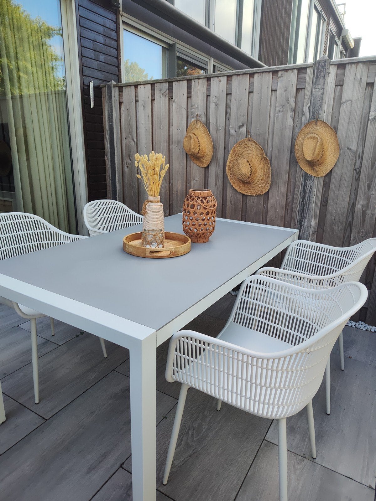 Moderne tuintafel, Tuin en Terras, Tuintafels, Ophalen, Gebruikt, Rechthoekig, Metaal