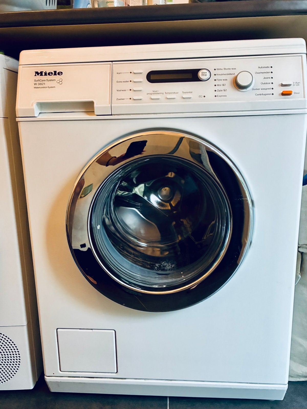 Miele W 3821 Wasmachine - werkt perfect!, Ophalen, Gebruikt, Voorlader, Wolwasprogramma