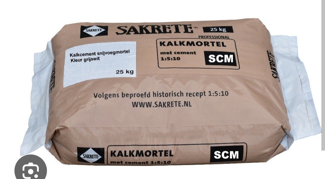 SAKRETE Kalkcement Snijvoegmortel Grijswit 5 kg, Doe-het-zelf en Verbouw, Ophalen, Nieuw