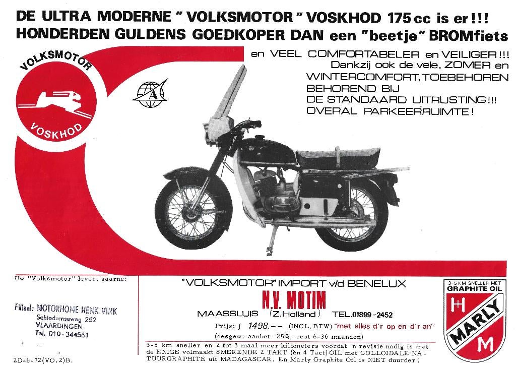 Voskhod 175 cc volksmotor 1972 folder motor (7315z), Motoren, Ophalen of Verzenden, Overige merken