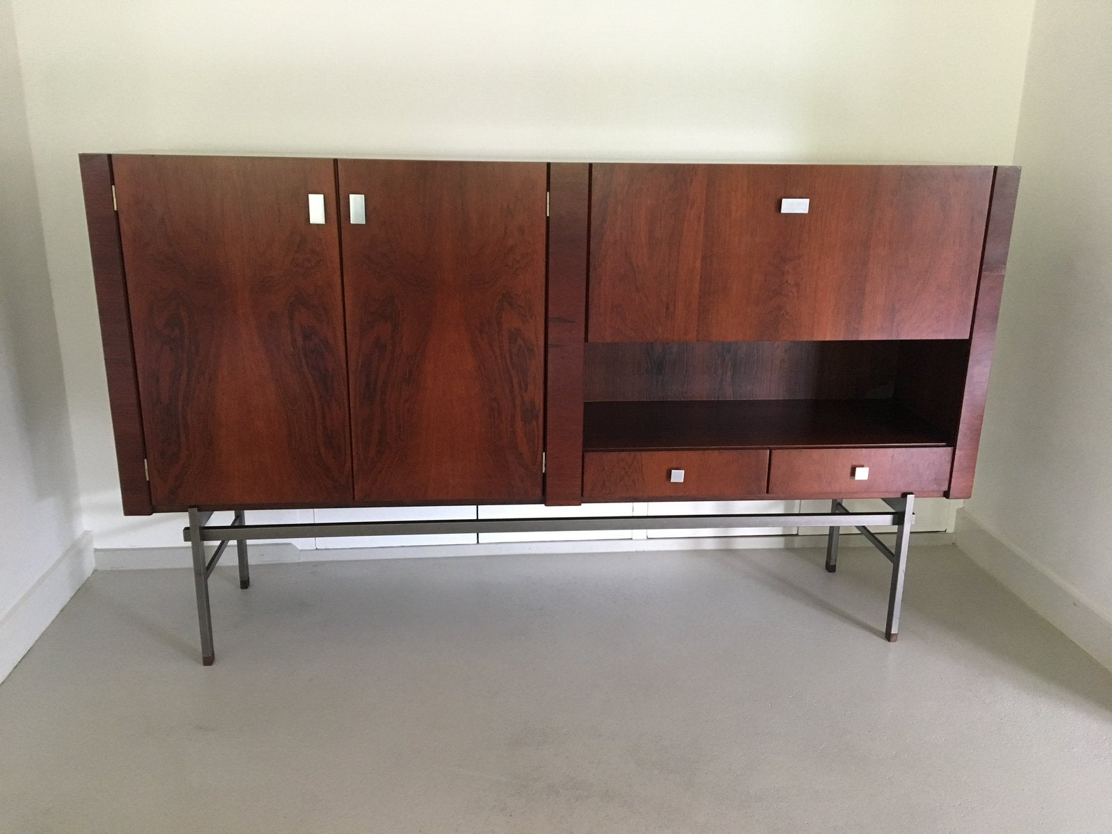 Alfred Hendrickx palissander dressoirkast Belform kast, Huis en Inrichting, Ophalen, Gebruikt, Met lade(s), 200 cm of meer