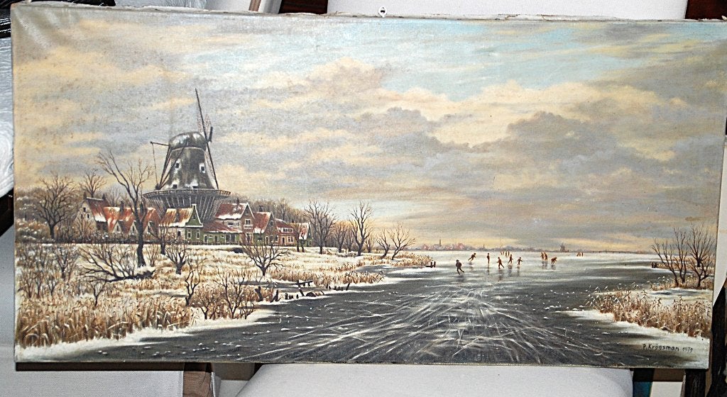 Zaans schilderij van P. Krijgsman 1979, Ophalen of Verzenden