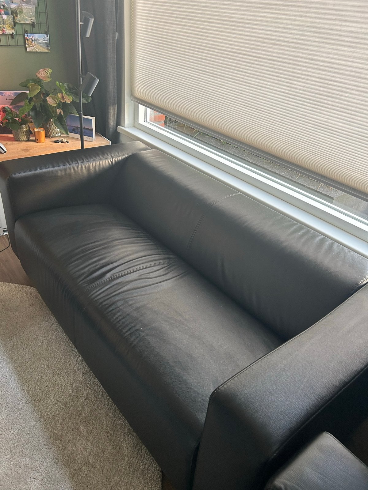2x Zwarte tweezitsbank Klippan IKEA, Ophalen, Gebruikt, 150 tot 200 cm, Tweepersoons