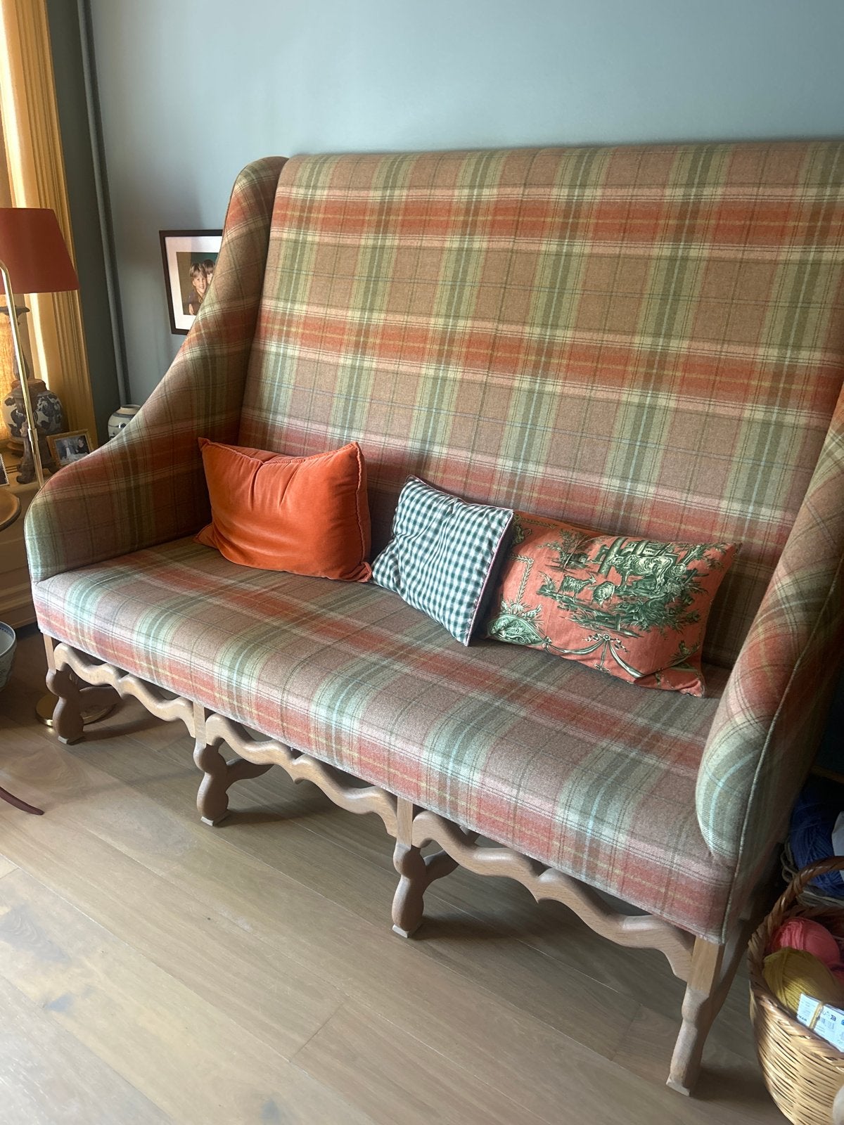 Engelse Bank van Wol - Interieurwinkel Den Haag, Huis en Inrichting, Banken | Sofa's en Chaises Longues, Ophalen, Gebruikt, 150 tot 200 cm