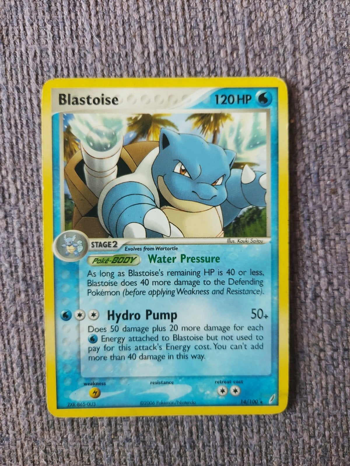 Blastoise 14/100 pokemon kaart, Ophalen of Verzenden