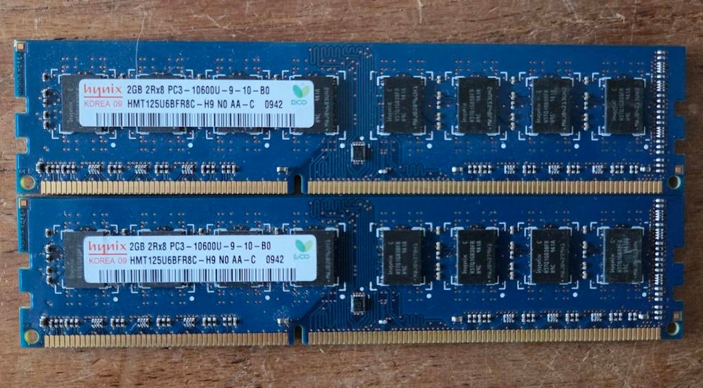 2x 2gb DDR3 1333mhz modules, Computers en Software, RAM geheugen, Ophalen of Verzenden, DDR3, Desktop