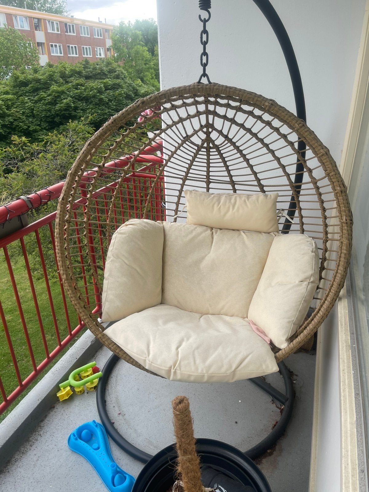 Hangstoel met cushions, Tuin en Terras, Ophalen, Zo goed als nieuw