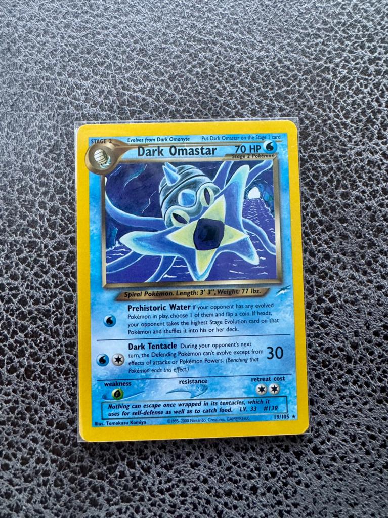 Pokémon kaart Dark Omastar 19/105 Engels - Neo Destiny, Ophalen of Verzenden, Zo goed als nieuw
