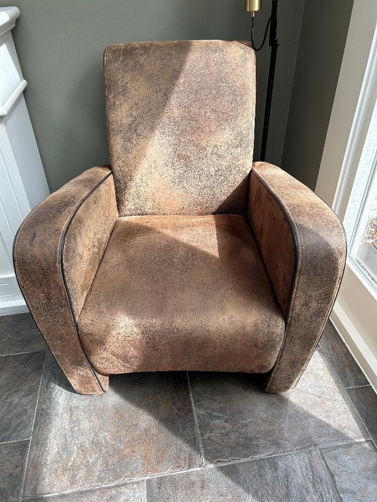 Fauteuil bruin, Ophalen, Gebruikt, 75 tot 100 cm, 50 tot 75 cm