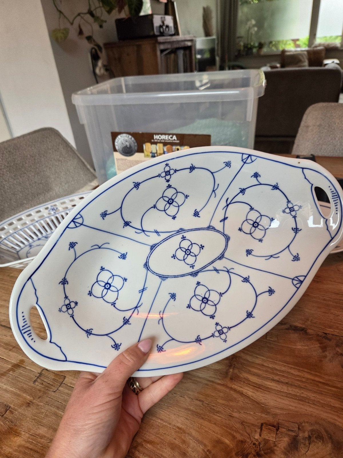 Serveerschaal origineel Blauw Saks, Ophalen