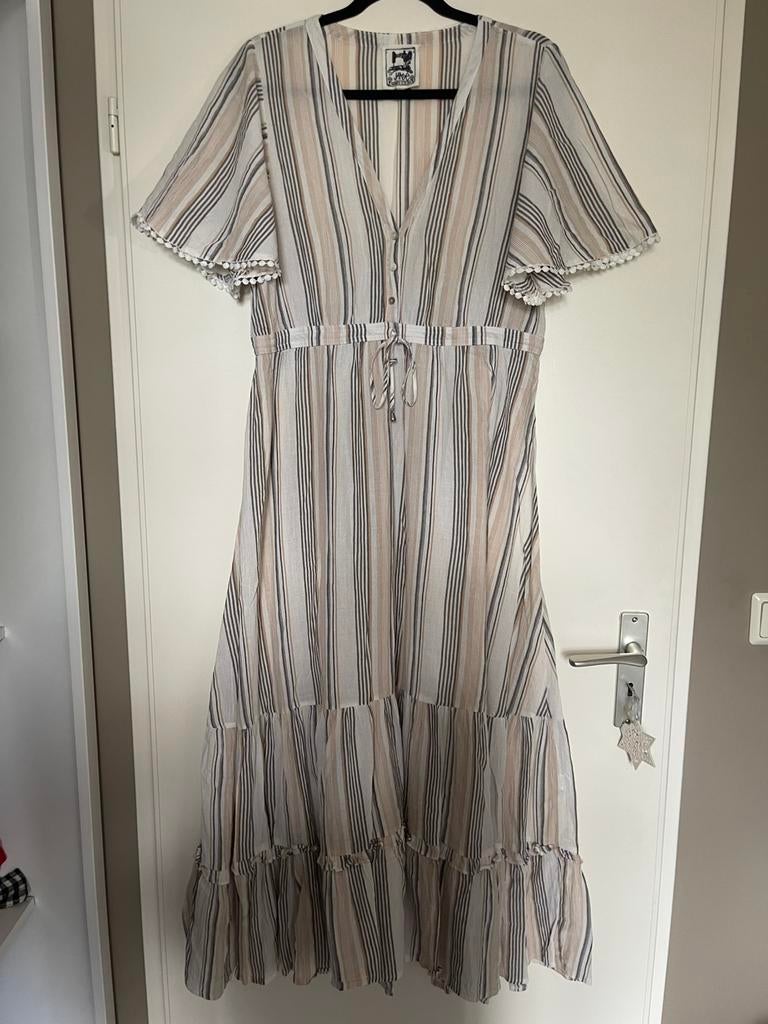 Jaase zomerse ibiza maxi jurk maat L, Wit, Maat 42/44 (L), Ophalen of Verzenden, Zo goed als nieuw