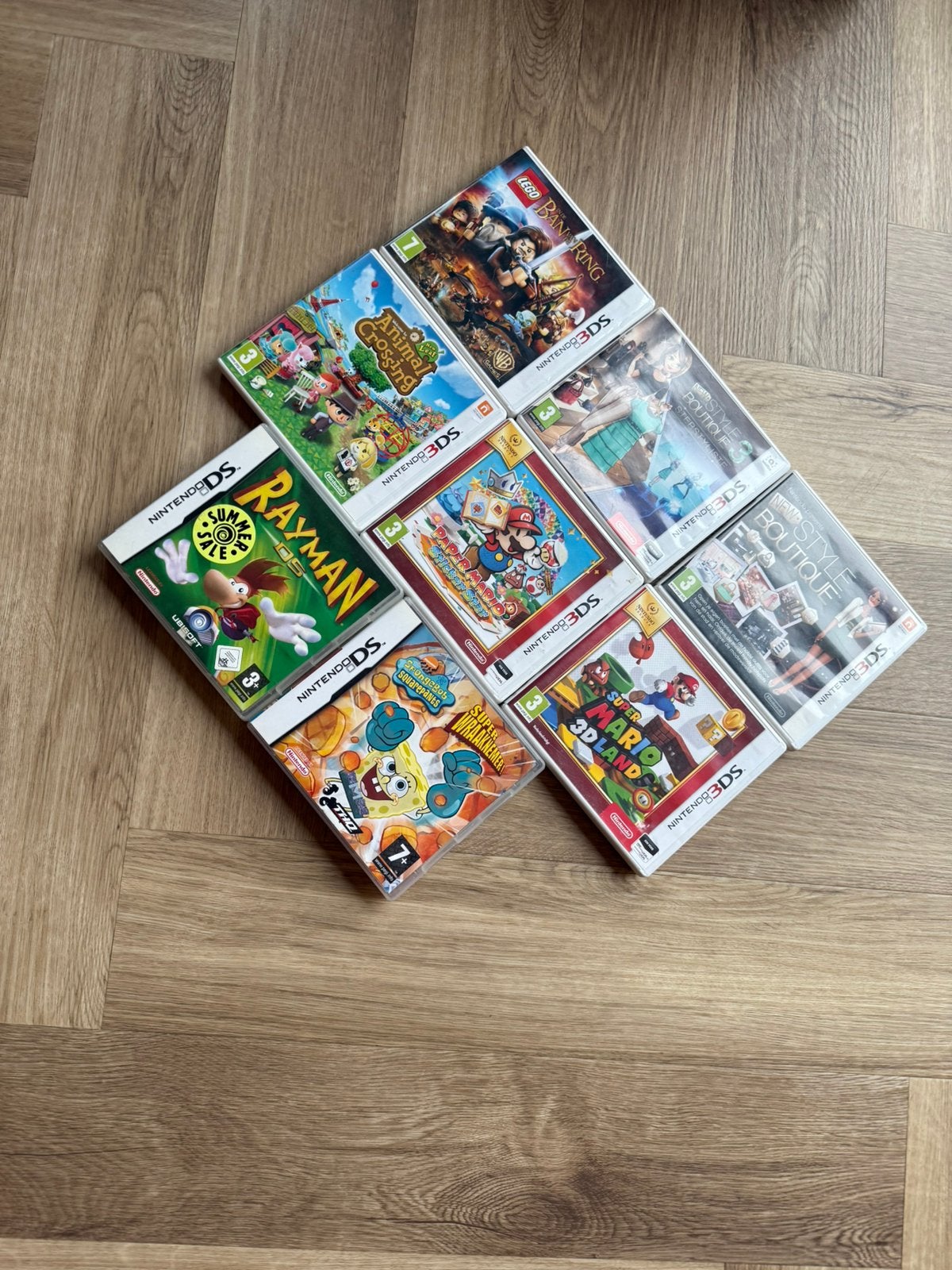 Set 8 games Nintendo (3)DS Super Mario | Lego | Spongebob, Avontuur en Actie, Gebruikt, 1 speler, Ophalen of Verzenden