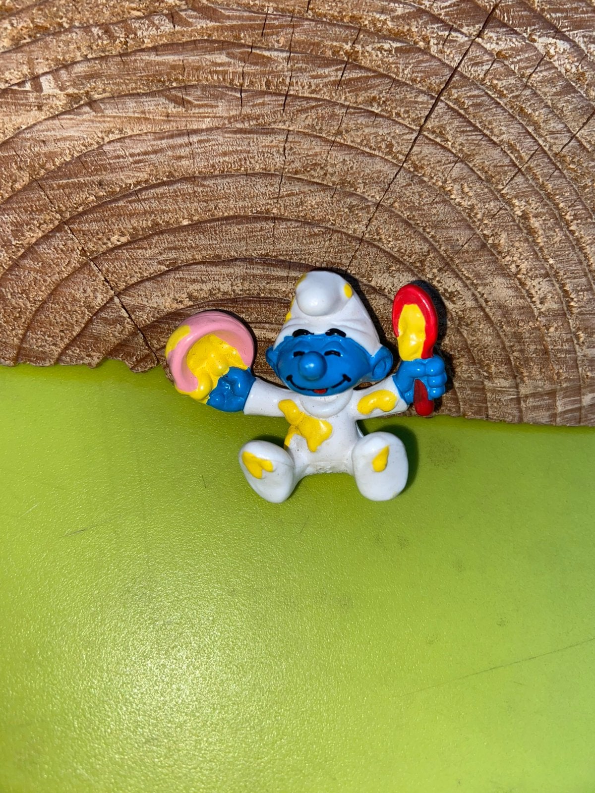 Smurfen baby smurf met pap en lepel, Ophalen of Verzenden, Zo goed als nieuw, Verschillende Smurfen