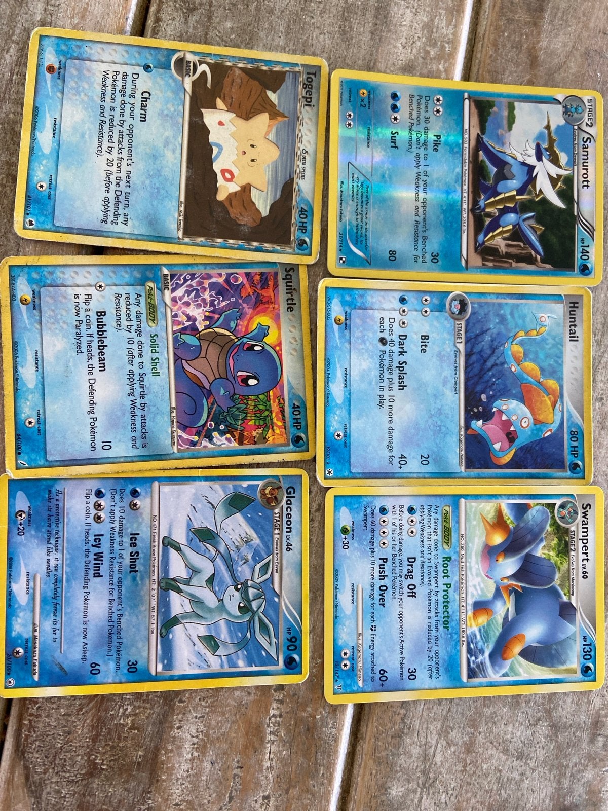Pokémon Kaarten Collectie - Glaceon, Squirtle, Togepi, Ophalen of Verzenden, Gebruikt, Meerdere kaarten