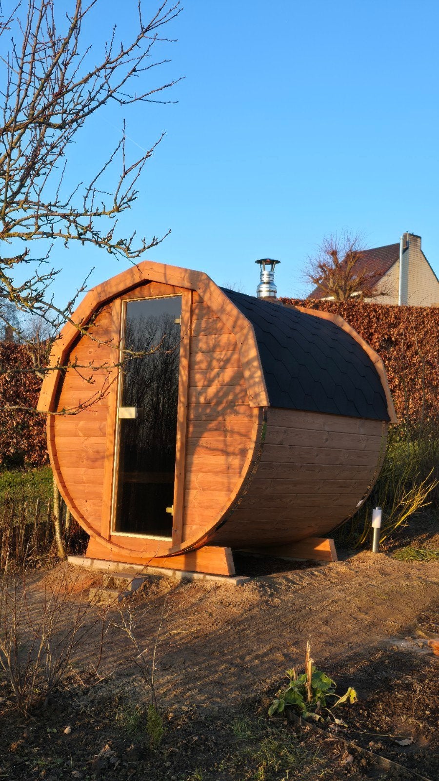 2M Barrel Sauna Gratis Levering en Plaatsing - 10% KORTING, Ophalen of Verzenden, Nieuw, Fins of Traditioneel, Complete sauna