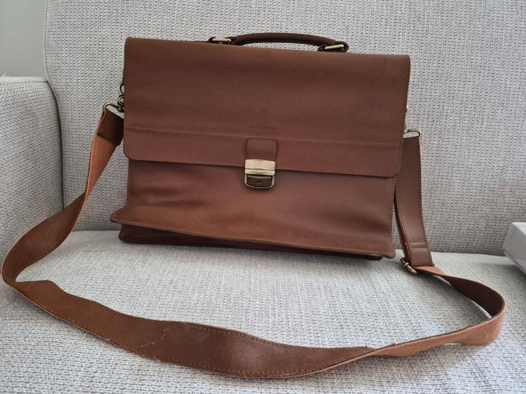 Burkely Vintage Dean Leren Aktetas/Laptoptas - Bruin, Sieraden, Tassen en Uiterlijk, Tassen | Schoudertassen, Gebruikt, Bruin
