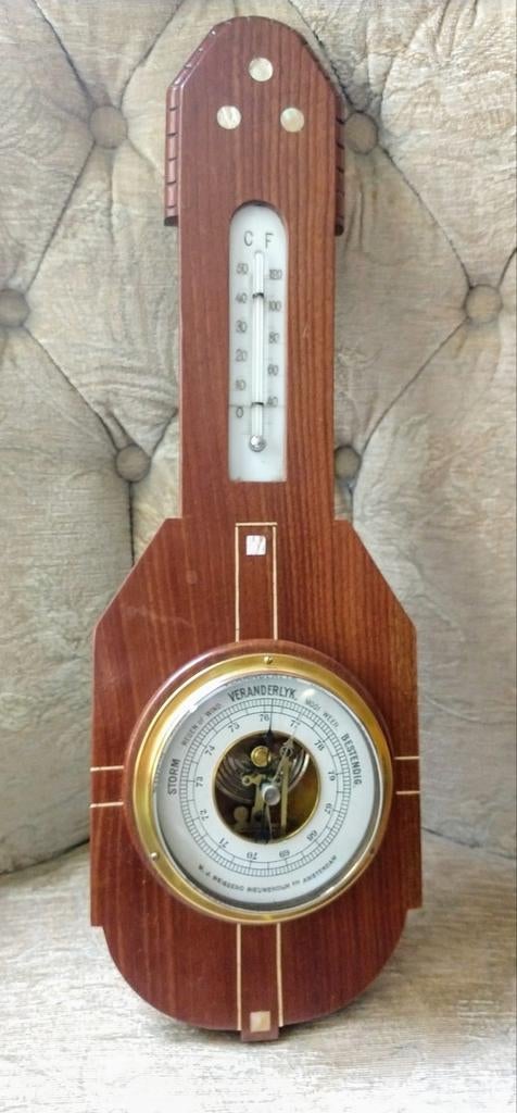 Antieke Hollandse Barometer en Thermometer - W.J. Weissen, Ophalen of Verzenden, Gebruikt, Barometer