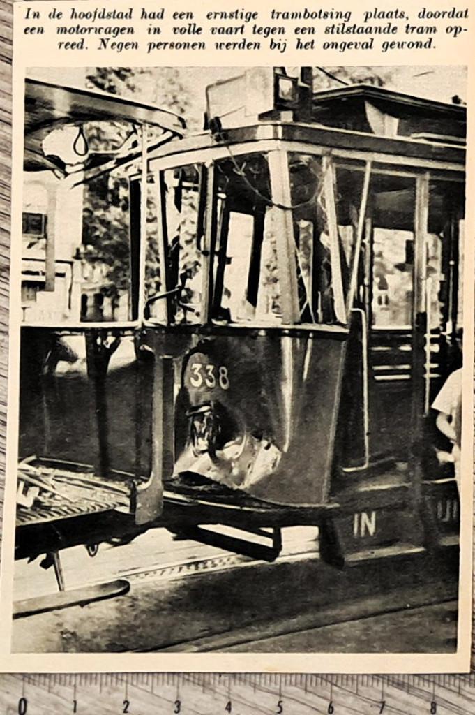 Amsterdam 1935; ongeluk tussen twee trams, Verzenden, Voor 1940, Gebruikt, Overige onderwerpen